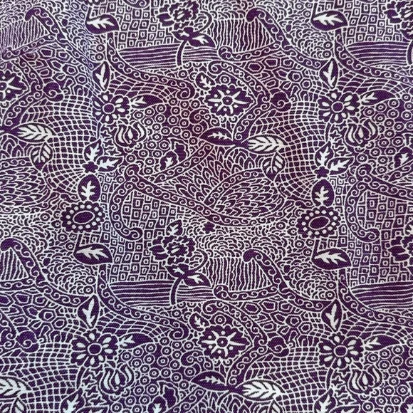 Julia Amory Purple Paisley Patterned Slim Top Size Medium - Picture 3 of 4